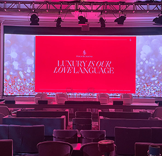 Red-lit ceremony LED wall