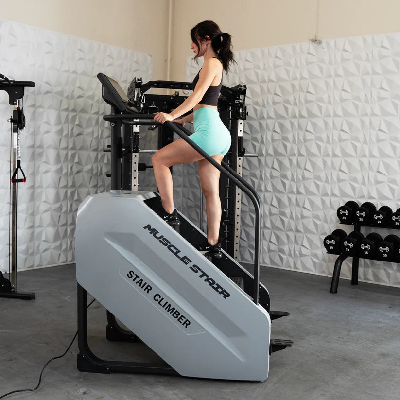 Woman using SkyClimb MuscleStair stair climber