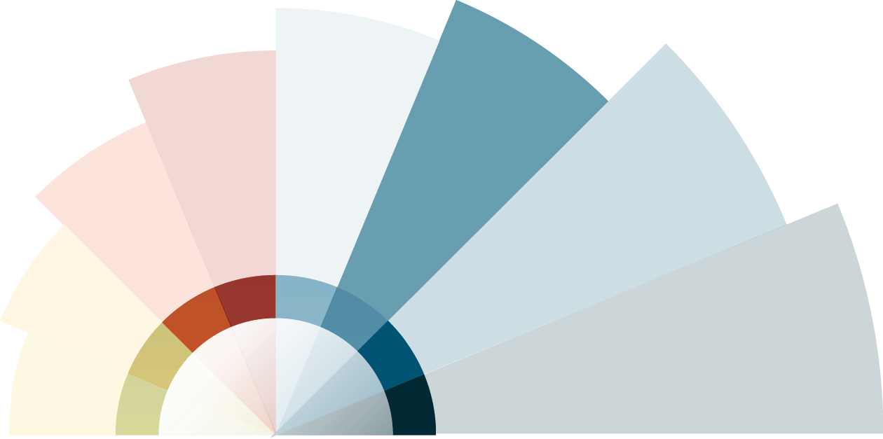 The Tucker-Seeley Framework — a radial fan chart in pastel blues, pinks, and earth tones.