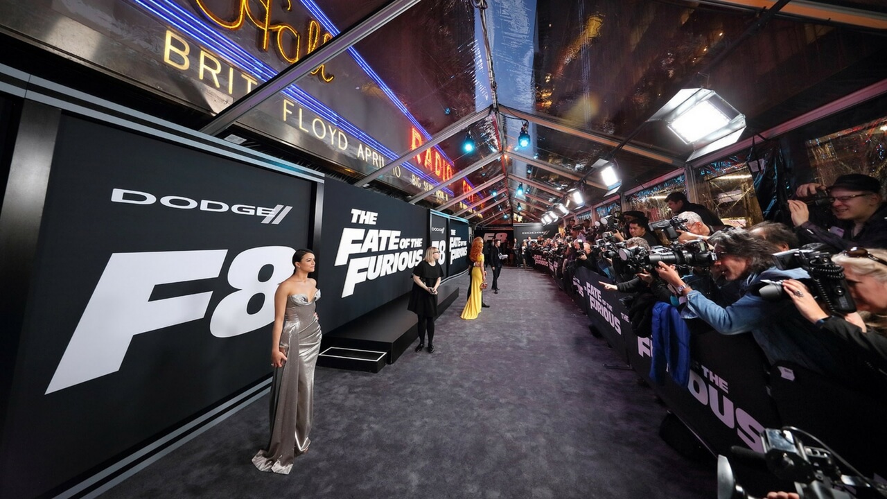 Fate of the Furious F8 premiere carpet at Radio City with celebrities and press