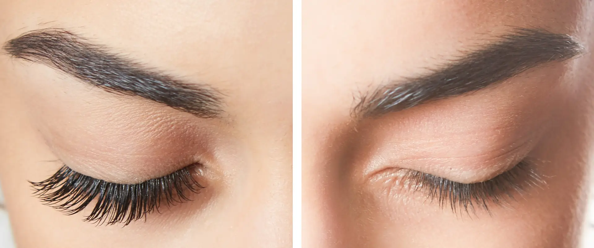Before and after lash result, horizontal