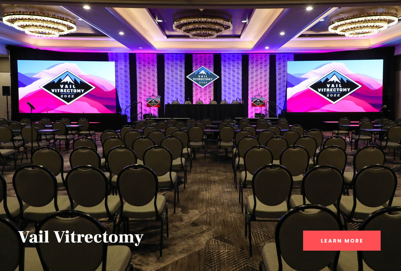 Branded ballroom set for Vail Vitrectomy