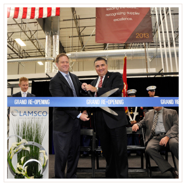 Ribbon-cutting ceremony at the Lamsco West Inc. grand reopening