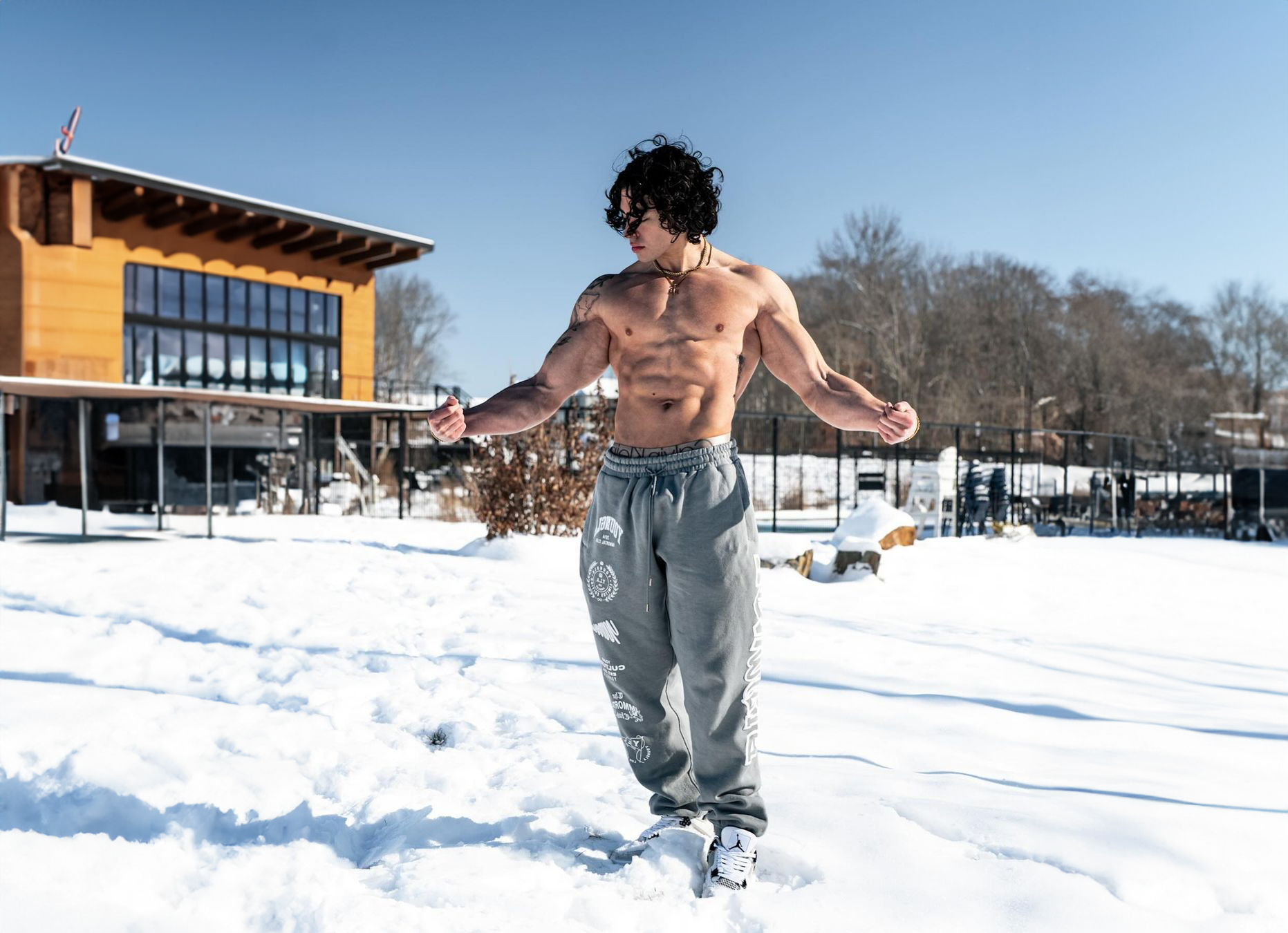 Creator posing in snow